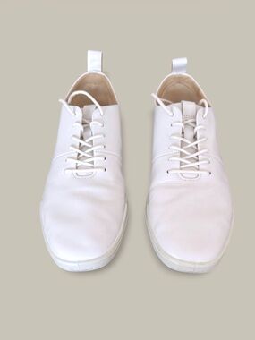 ECCO Soft 8 Leather Sneakers White Lace Up Comfort Shoes Size 8